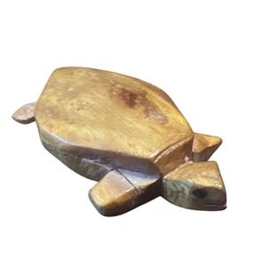 Vintage 6" Sea Turtle Hand-Carved‎ Wood Wooden Figurine From Hawaii Shell Locals